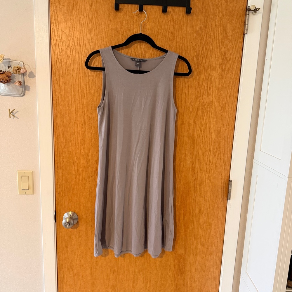 Chic Sleeveless Gray Midi Dress